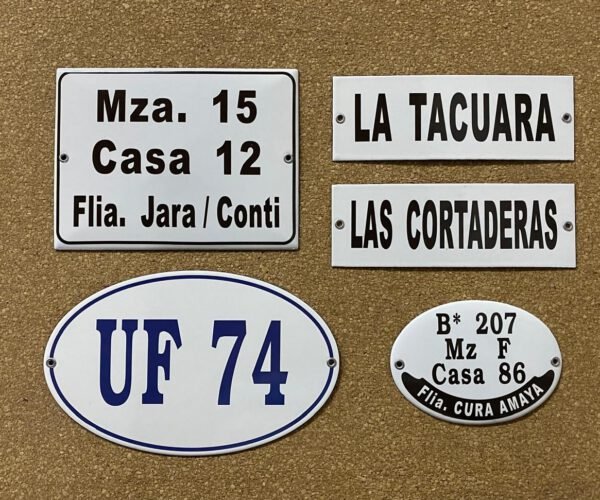 15x24 cm — Placas Parmui Placa enlozada Parmui, 15x24 cm