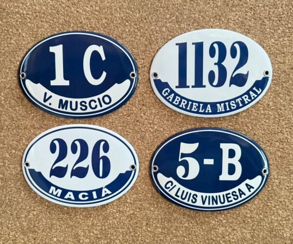 Azules — Placas Parmui Placa enlozada Parmui, azules