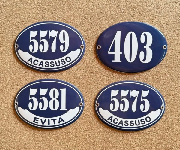 Azules — Placas Parmui Placa enlozada Parmui, azules