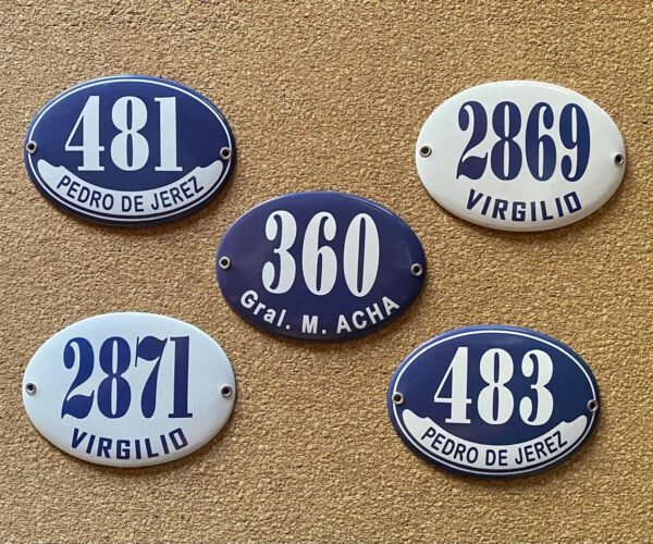 Azules — Placas Parmui Placa enlozada Parmui, azules
