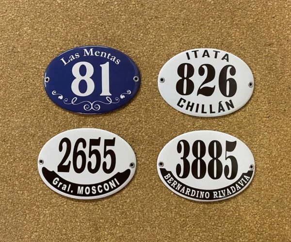 Azules — Placas Parmui Placa enlozada Parmui, azules