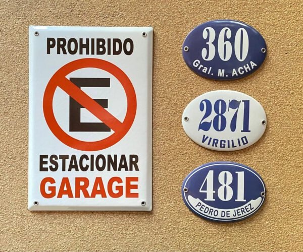 Azules — Placas Parmui Placa enlozada Parmui, azules