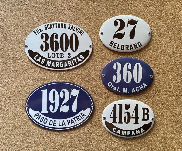 Azules — Placas Parmui Placa enlozada Parmui, azules