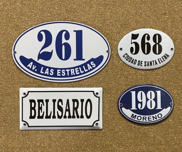 Azules — Placas Parmui Placa enlozada Parmui, azules
