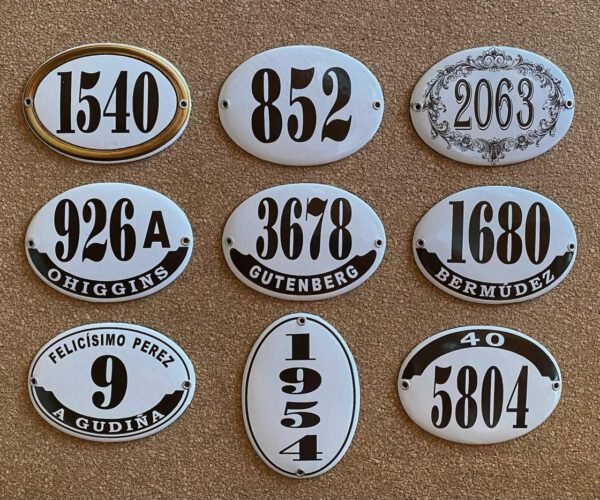 Números de Calle — Placas Parmui Placa enlozada Parmui, números de calle