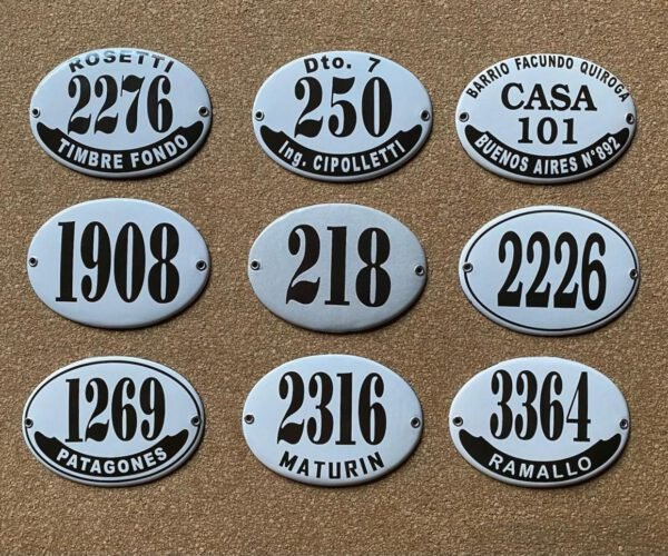 Números de Calle — Placas Parmui Placa enlozada Parmui, números de calle