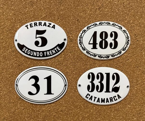 Números de Calle — Placas Parmui Placa enlozada Parmui, números de calle