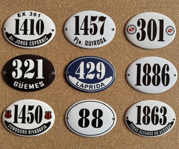 Números de Calle — Placas Parmui Placa enlozada Parmui, números de calle