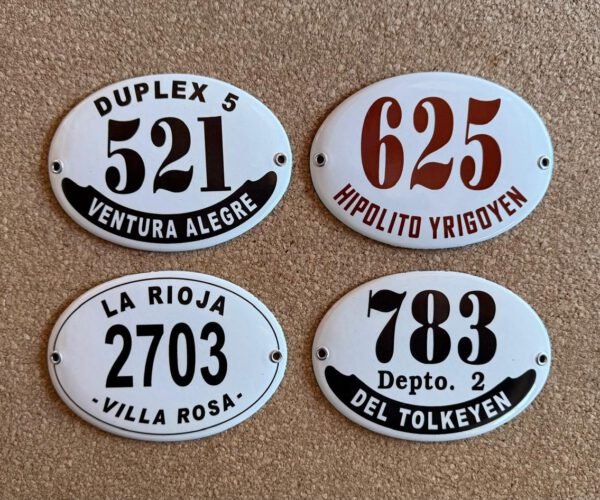 Números de Calle — Placas Parmui Placa enlozada Parmui, números de calle