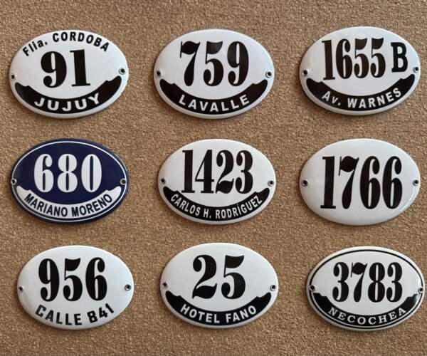 Números de Calle — Placas Parmui Placa enlozada Parmui, números de calle