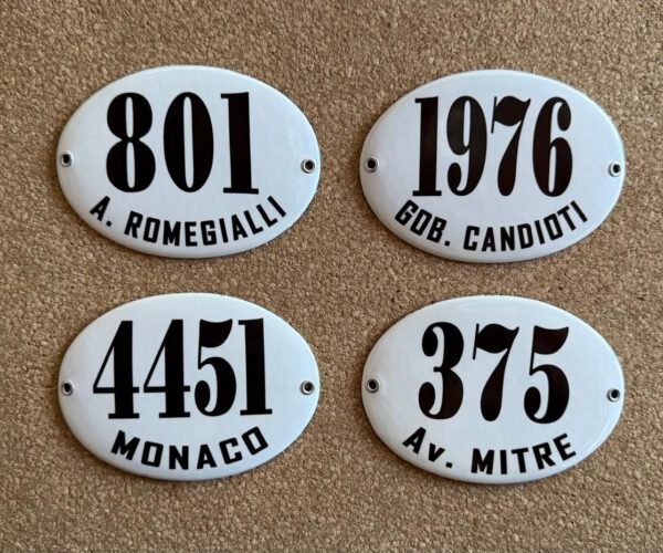 Números de Calle — Placas Parmui Placa enlozada Parmui, números de calle