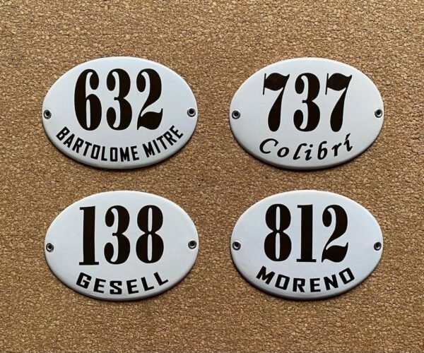 Números de Calle — Placas Parmui Placa enlozada Parmui, números de calle
