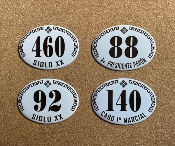 Números de Calle — Placas Parmui Placa enlozada Parmui, números de calle