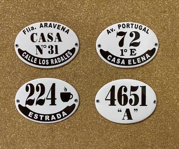 Números de Calle — Placas Parmui Placa enlozada Parmui, números de calle