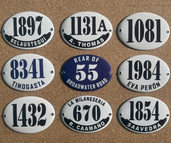 Números de Calle — Placas Parmui Placa enlozada Parmui, números de calle