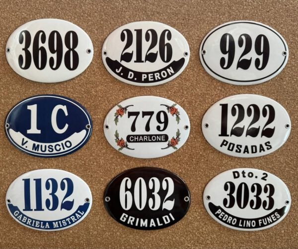 Números de Calle — Placas Parmui Placa enlozada Parmui, números de calle