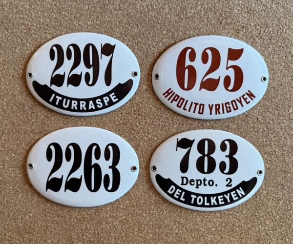 Números de Calle — Placas Parmui Placa enlozada Parmui, números de calle