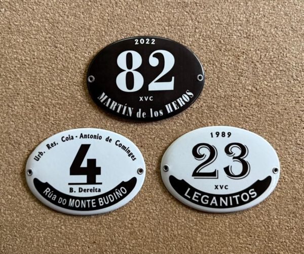 Números de Calle — Placas Parmui Placa enlozada Parmui, números de calle