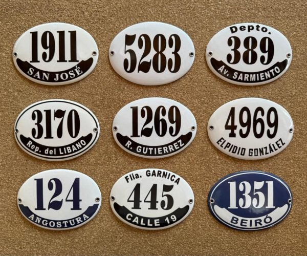Números de Calle — Placas Parmui Placa enlozada Parmui, números de calle