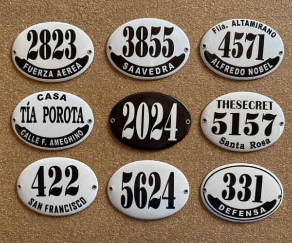 Números de Calle — Placas Parmui Placa enlozada Parmui, números de calle