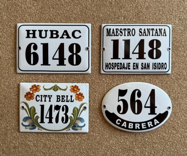 Números de calle 10x14 - 10x15 — Placas Parmui Placa enlozada Parmui, números de calle 10x14 - 10x15