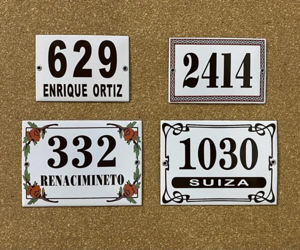 Números de calle 10x14 - 10x15 — Placas Parmui Placa enlozada Parmui, números de calle 10x14 - 10x15