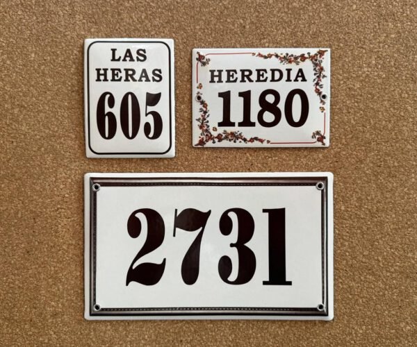 Números de calle 10x14 - 10x15 — Placas Parmui Placa enlozada Parmui, números de calle 10x14 - 10x15