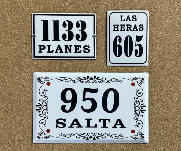 Números de calle 10x14 - 10x15 — Placas Parmui Placa enlozada Parmui, números de calle 10x14 - 10x15