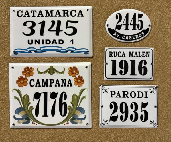 Números de calle 10x14 - 10x15 — Placas Parmui Placa enlozada Parmui, números de calle 10x14 - 10x15