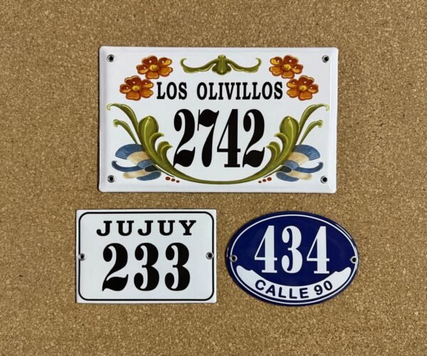 Números de calle 10x14 - 10x15 — Placas Parmui Placa enlozada Parmui, números de calle 10x14 - 10x15
