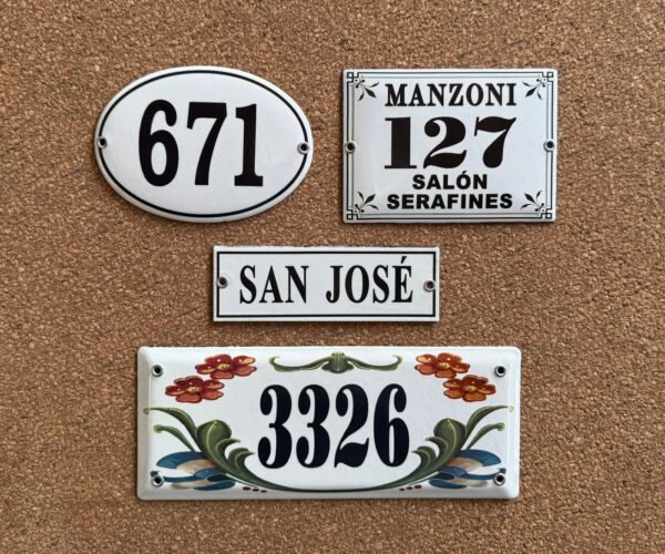 Números de calle 10x14 - 10x15 — Placas Parmui Placa enlozada Parmui, números de calle 10x14 - 10x15
