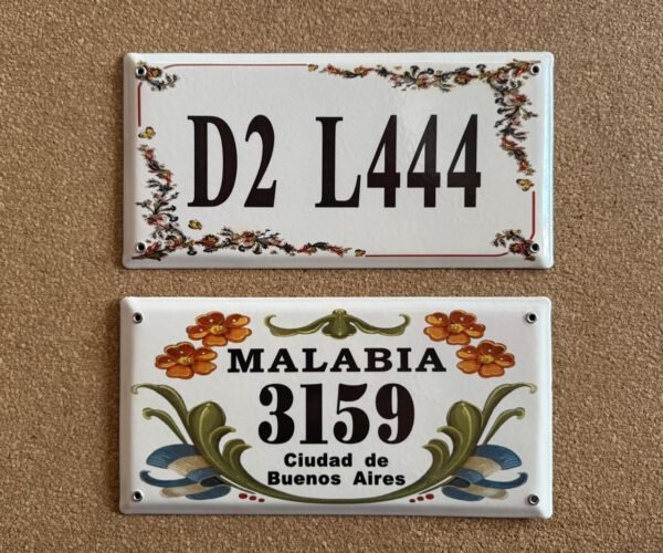 Números de calle 10x25 - 15x30 — Placas Parmui Placa enlozada Parmui, números de calle 10x25 - 15x30