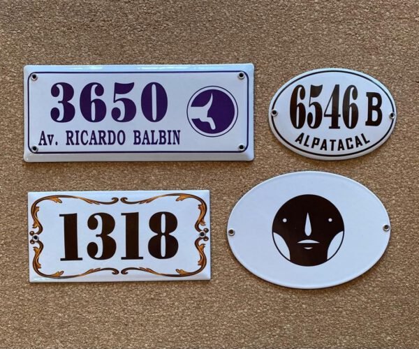 Números de calle 10x25 - 15x30 — Placas Parmui Placa enlozada Parmui, números de calle 10x25 - 15x30