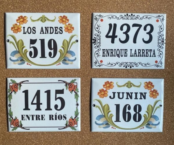 Números de calle 13x18 - 15x20 — Placas Parmui Placa enlozada Parmui, números de calle 13x18 - 15x20