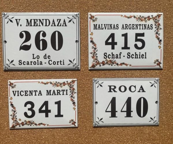 Números de calle 13x18 - 15x20 — Placas Parmui Placa enlozada Parmui, números de calle 13x18 - 15x20