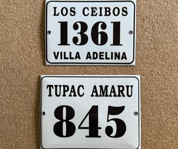 Números de calle 13x18 - 15x20 — Placas Parmui Placa enlozada Parmui, números de calle 13x18 - 15x20