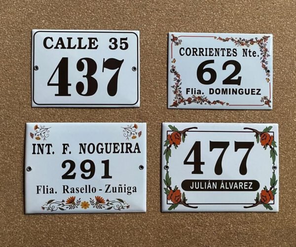 Números de calle 13x18 - 15x20 — Placas Parmui Placa enlozada Parmui, números de calle 13x18 - 15x20