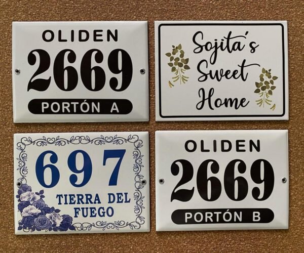 Números de calle 13x18 - 15x20 — Placas Parmui Placa enlozada Parmui, números de calle 13x18 - 15x20