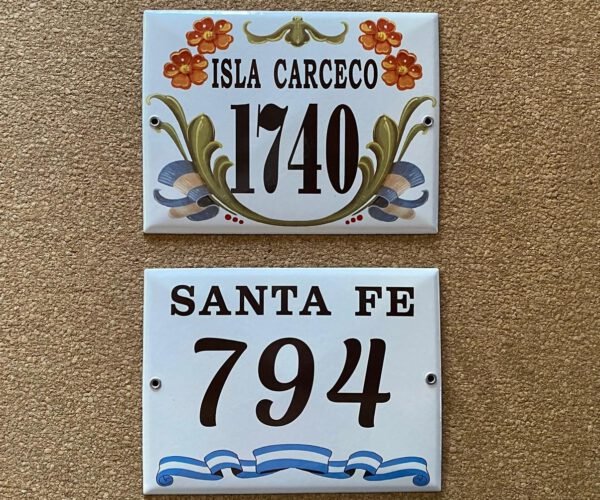 Números de calle 13x18 - 15x20 — Placas Parmui Placa enlozada Parmui, números de calle 13x18 - 15x20