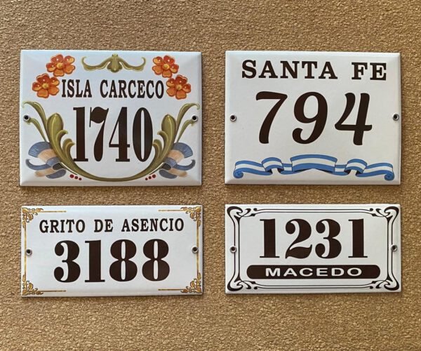 Números de calle 13x18 - 15x20 — Placas Parmui Placa enlozada Parmui, números de calle 13x18 - 15x20