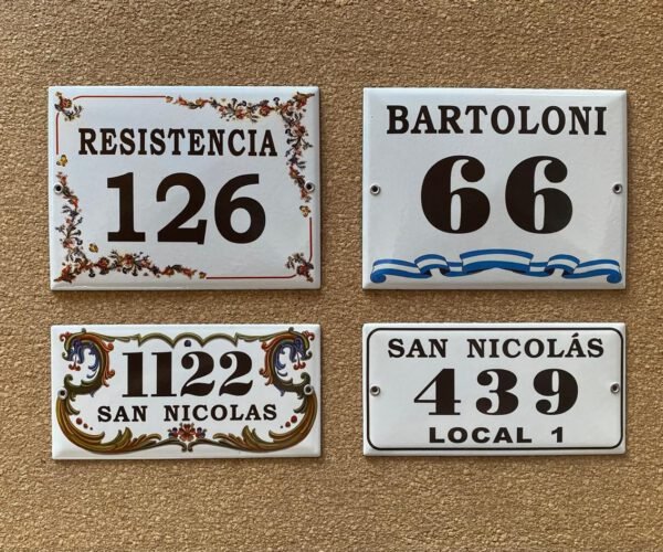 Números de calle 13x18 - 15x20 — Placas Parmui Placa enlozada Parmui, números de calle 13x18 - 15x20