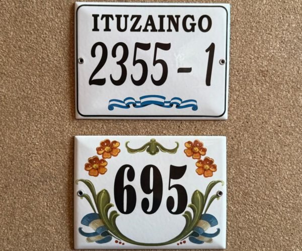 Números de calle 13x18 - 15x20 — Placas Parmui Placa enlozada Parmui, números de calle 13x18 - 15x20