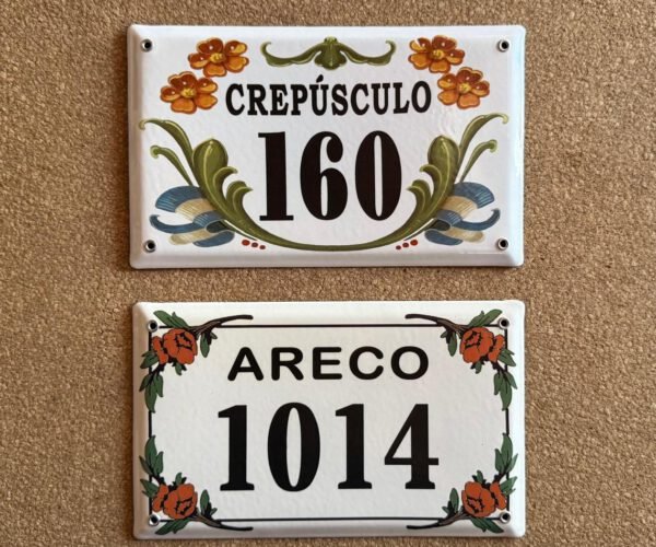 Números de calle 15x25 — Placas Parmui Placa enlozada Parmui, números de calle 15x25