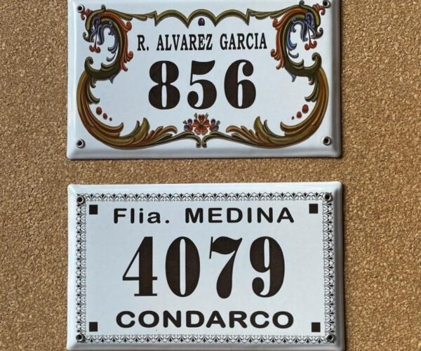 Números de calle 15x25 — Placas Parmui Placa enlozada Parmui, números de calle 15x25