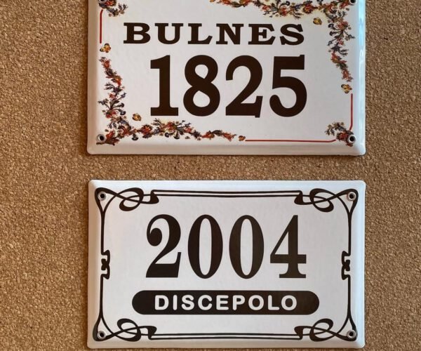Números de calle 15x25 — Placas Parmui Placa enlozada Parmui, números de calle 15x25