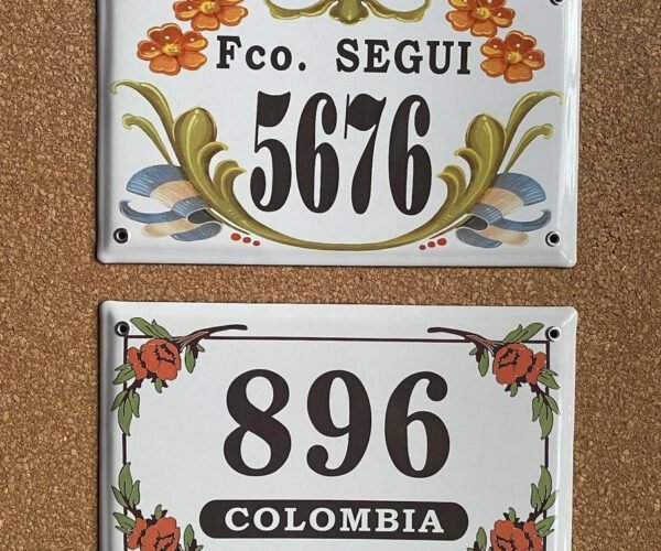 Números de calle 15x25 — Placas Parmui Placa enlozada Parmui, números de calle 15x25