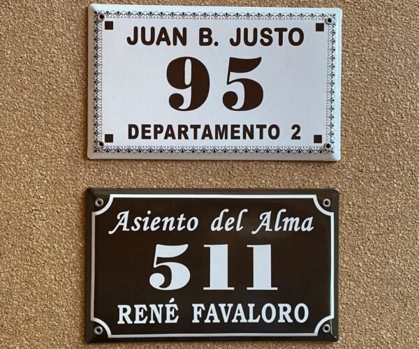Números de calle 15x25 — Placas Parmui Placa enlozada Parmui, números de calle 15x25