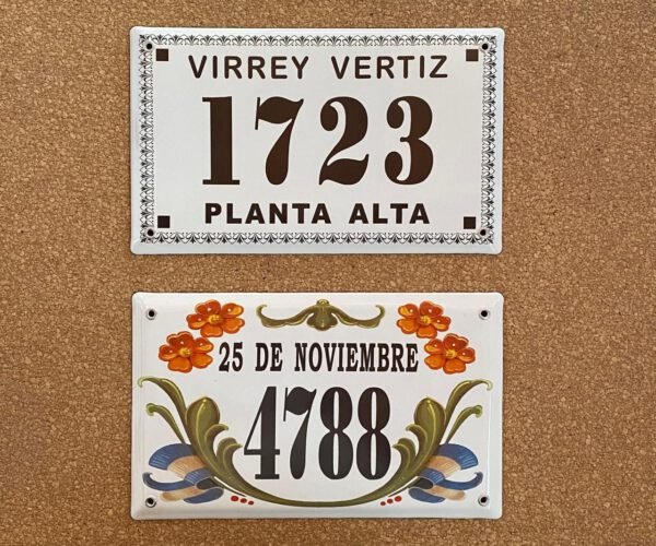 Números de calle 15x25 — Placas Parmui Placa enlozada Parmui, números de calle 15x25