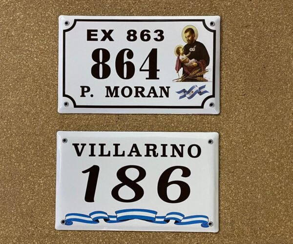 Números de calle 15x25 — Placas Parmui Placa enlozada Parmui, números de calle 15x25