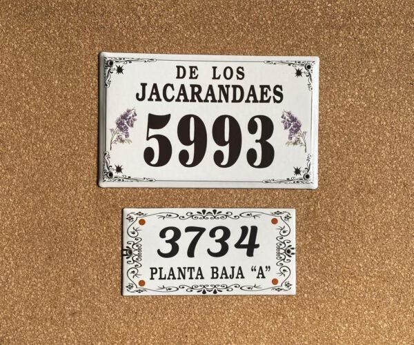 Números de calle 15x25 — Placas Parmui Placa enlozada Parmui, números de calle 15x25